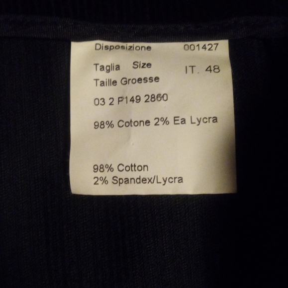 Piazza Sempione Corduroy Flare Pants Black Cotton Side Zip Size IT 48 US 12 - Picture 9 of 10